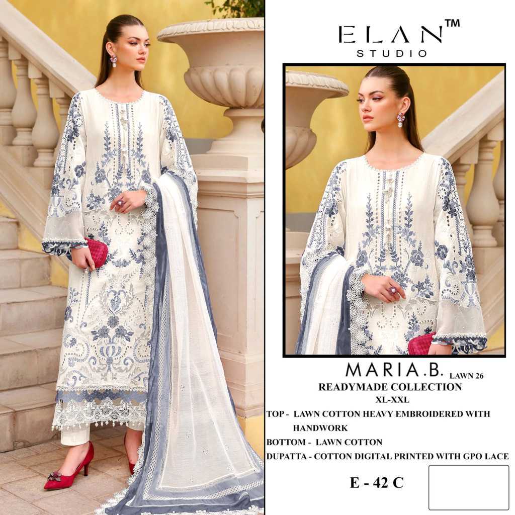 Elan Studio Maria B Lawn Vol 26 E 42 A-D Cotton Readymade Salwar Suit Catalog 4 Pcs (4) Elan Studio Maria B Lawn Vol 26 E 42 A-D Cotton Readymade Salwar Suit Catalog 4 Pcs - Image 5
