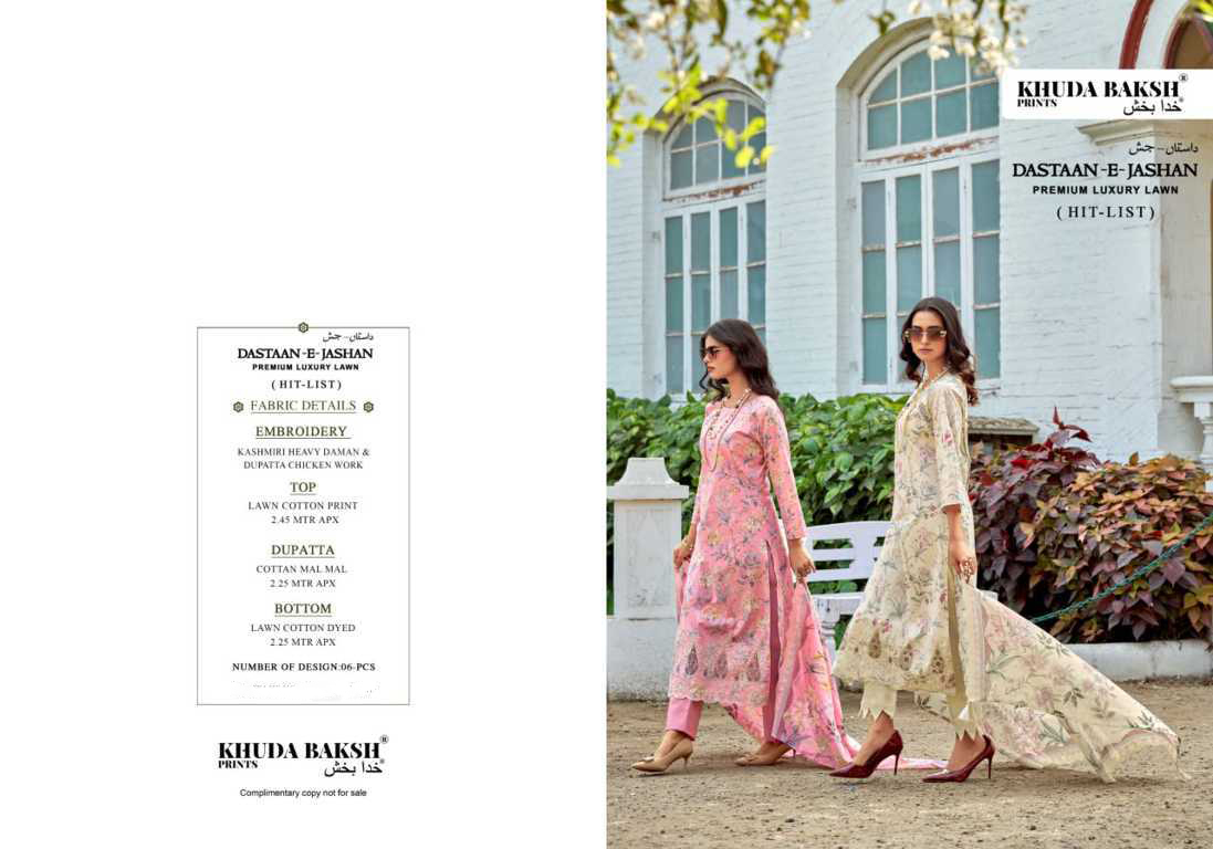 Khuda Baksh Prints Dastaan E Jashan Hit List Lawn Salwar Suit Catalog 6 Pcs (20) Khuda Baksh Prints Dastaan E Jashan Hit List Lawn Salwar Suit Catalog 6 Pcs - Image 21
