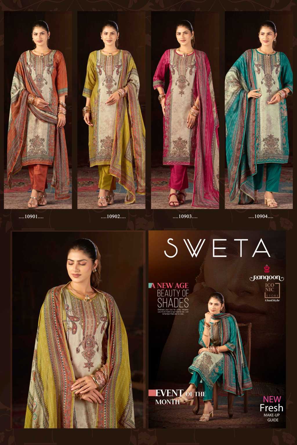 Rangoon Sveta by Kessi Muslin Readymade Salwar Suit Catalog 4 Pcs (8) Rangoon Sveta by Kessi Muslin Readymade Salwar Suit Catalog 4 Pcs - Image 9
