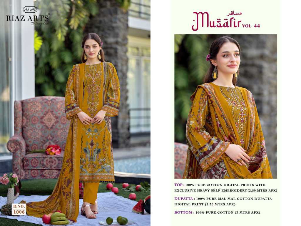 Riaz Arts Musafir Vol 44 by Mumtaz Arts Lawn Salwar Suit Catalog 6 Pcs (19) Riaz Arts Musafir Vol 44 by Mumtaz Arts Lawn Salwar Suit Catalog 6 Pcs - Image 20