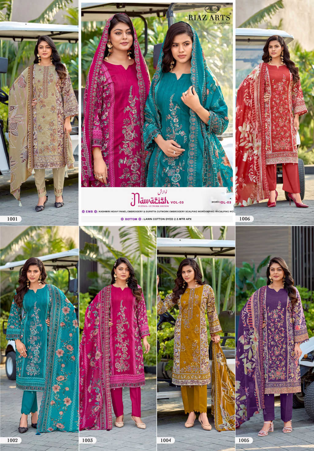 Riaz Arts Nawazish Vol 3 by Mumtaz Arts Cotton Salwar Suit Catalog 6 Pcs (20) Riaz Arts Nawazish Vol 3 by Mumtaz Arts Cotton Salwar Suit Catalog 6 Pcs - Image 21