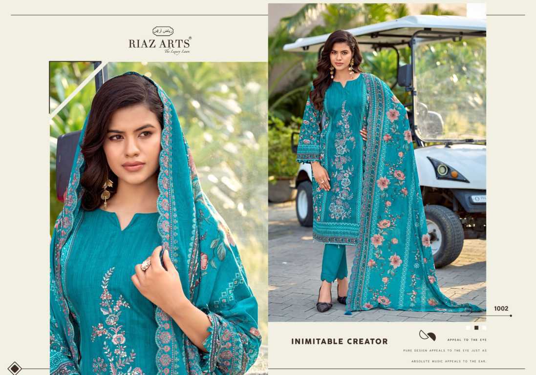 Riaz Arts Nawazish Vol 3 by Mumtaz Arts Cotton Salwar Suit Catalog 6 Pcs (3) Riaz Arts Nawazish Vol 3 by Mumtaz Arts Cotton Salwar Suit Catalog 6 Pcs - Image 4