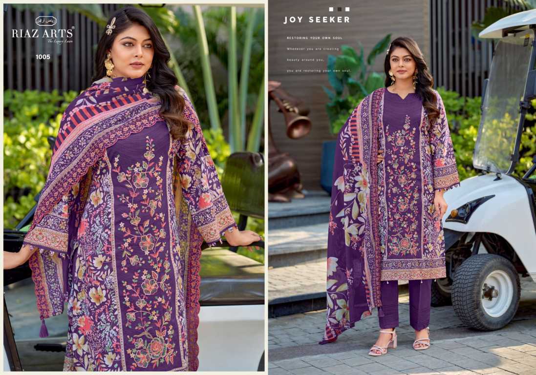 Riaz Arts Nawazish Vol 3 by Mumtaz Arts Cotton Salwar Suit Catalog 6 Pcs (8) Riaz Arts Nawazish Vol 3 by Mumtaz Arts Cotton Salwar Suit Catalog 6 Pcs - Image 9