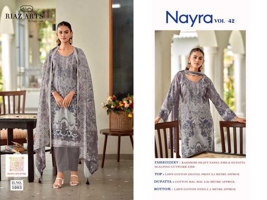Riaz Arts Nayra Vol 42 by Mumtaz Arts Cotton Salwar Suit Catalog 8 Pcs (17) Riaz Arts Nayra Vol 42 by Mumtaz Arts Cotton Salwar Suit Catalog 8 Pcs - Image 18