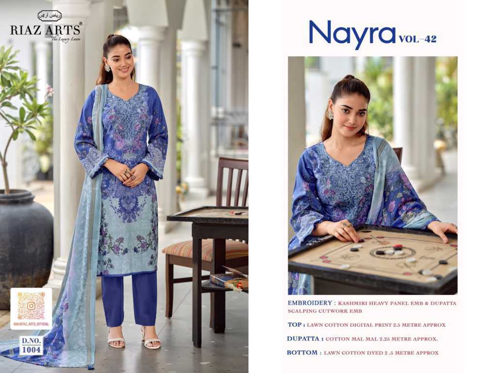 Riaz Arts Nayra Vol 42 by Mumtaz Arts Cotton Salwar Suit Catalog 8 Pcs (18) Riaz Arts Nayra Vol 42 by Mumtaz Arts Cotton Salwar Suit Catalog 8 Pcs - Image 19
