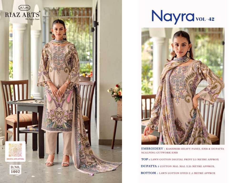 Riaz Arts Nayra Vol 42 by Mumtaz Arts Cotton Salwar Suit Catalog 8 Pcs (19) Riaz Arts Nayra Vol 42 by Mumtaz Arts Cotton Salwar Suit Catalog 8 Pcs - Image 20