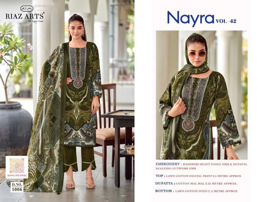 Riaz Arts Nayra Vol 42 by Mumtaz Arts Cotton Salwar Suit Catalog 8 Pcs (20) Riaz Arts Nayra Vol 42 by Mumtaz Arts Cotton Salwar Suit Catalog 8 Pcs - Image 21