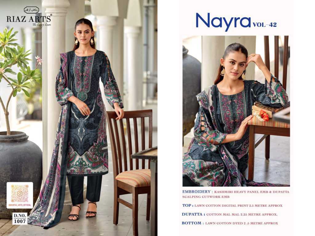 Riaz Arts Nayra Vol 42 by Mumtaz Arts Cotton Salwar Suit Catalog 8 Pcs (21) Riaz Arts Nayra Vol 42 by Mumtaz Arts Cotton Salwar Suit Catalog 8 Pcs - Image 22