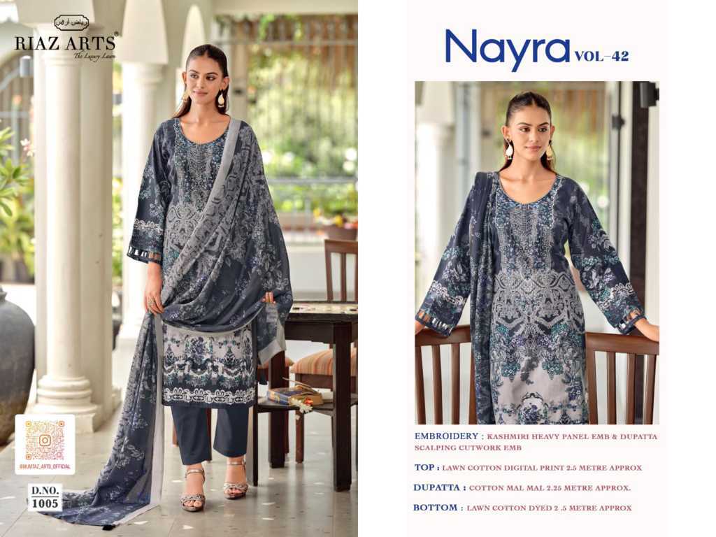 Riaz Arts Nayra Vol 42 by Mumtaz Arts Cotton Salwar Suit Catalog 8 Pcs (22) Riaz Arts Nayra Vol 42 by Mumtaz Arts Cotton Salwar Suit Catalog 8 Pcs - Image 23