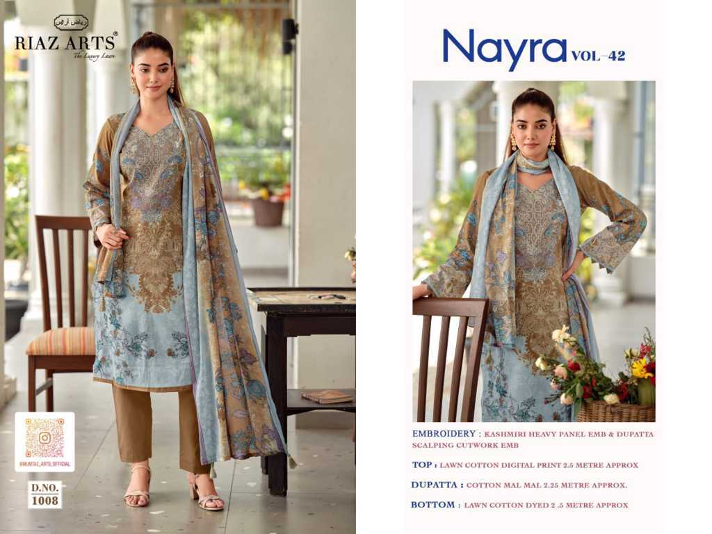 Riaz Arts Nayra Vol 42 by Mumtaz Arts Cotton Salwar Suit Catalog 8 Pcs (23) Riaz Arts Nayra Vol 42 by Mumtaz Arts Cotton Salwar Suit Catalog 8 Pcs - Image 24
