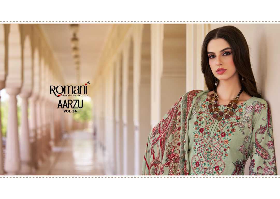 Romani Aarzu Vol 34 Cotton Salwar Suit Catalog 8 Pcs (3) Romani Aarzu Vol 34 Cotton Salwar Suit Catalog 8 Pcs - Image 4