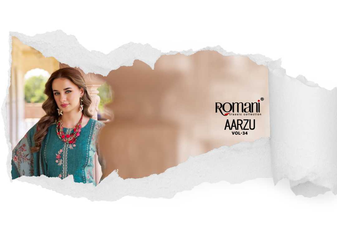 Romani Aarzu Vol 34 Cotton Salwar Suit Catalog 8 Pcs (4) Romani Aarzu Vol 34 Cotton Salwar Suit Catalog 8 Pcs - Image 5