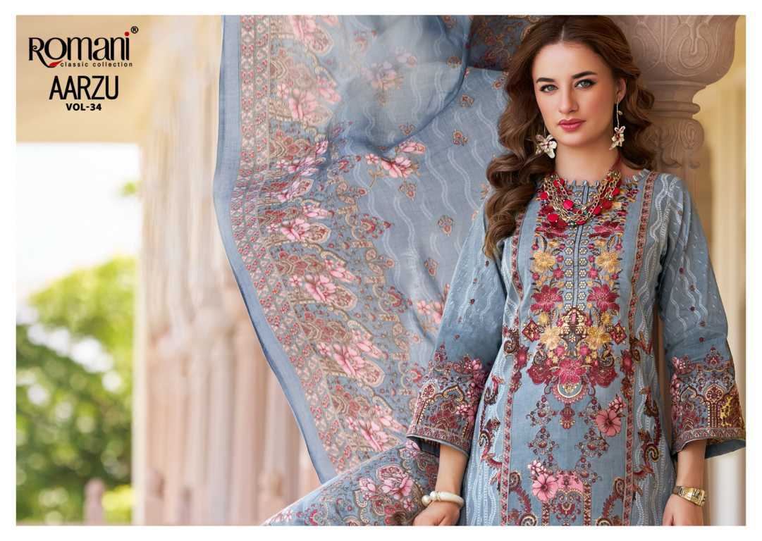Romani Aarzu Vol 34 Cotton Salwar Suit Catalog 8 Pcs (7) Romani Aarzu Vol 34 Cotton Salwar Suit Catalog 8 Pcs - Image 8