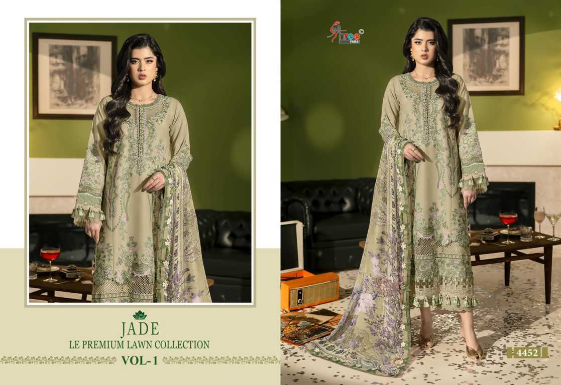 Shree Fabs Jade Le Premium Lawn Collection Vol 1 Chiffon Cotton Salwar Suit Catalog 6 Pcs (2) Shree Fabs Jade Le Premium Lawn Collection Vol 1 Chiffon Cotton Salwar Suit Catalog 6 Pcs - Image 3