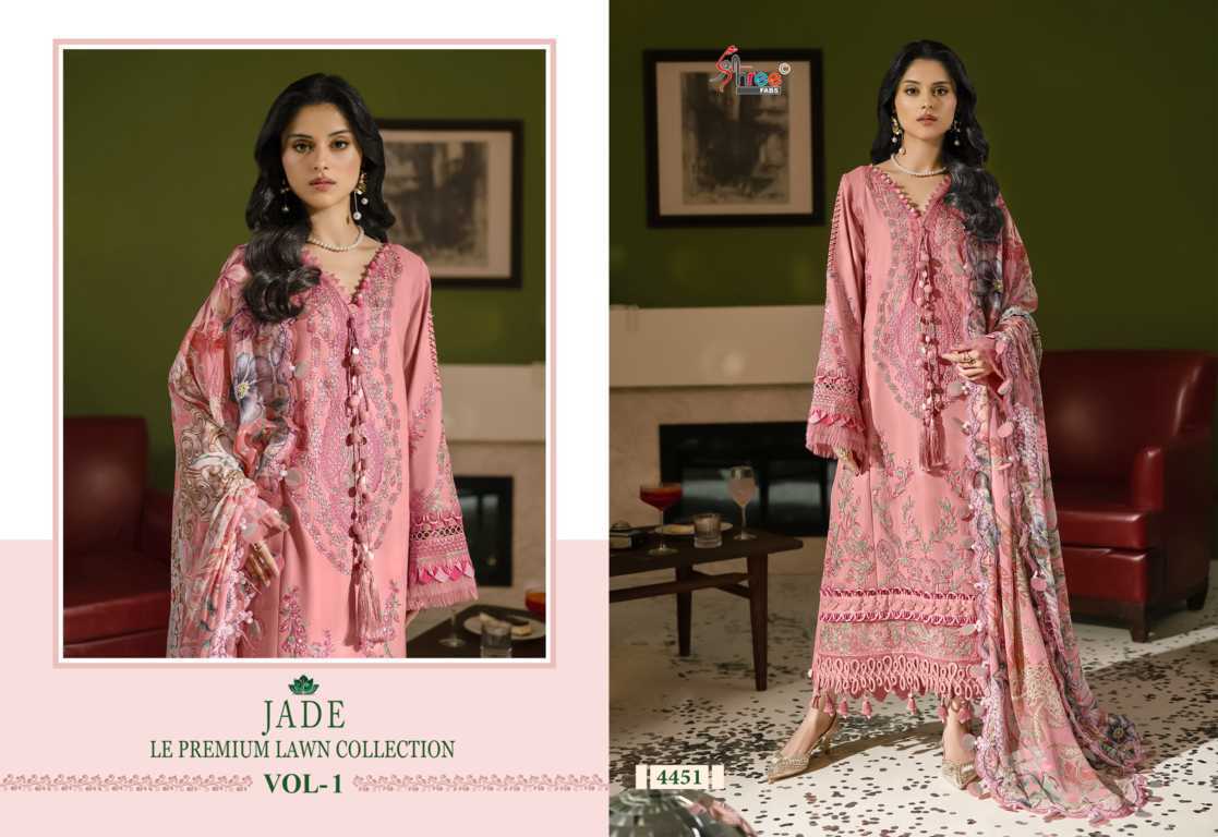 Shree Fabs Jade Le Premium Lawn Collection Vol 1 Chiffon Cotton Salwar Suit Catalog 6 Pcs (4) Shree Fabs Jade Le Premium Lawn Collection Vol 1 Chiffon Cotton Salwar Suit Catalog 6 Pcs - Image 5