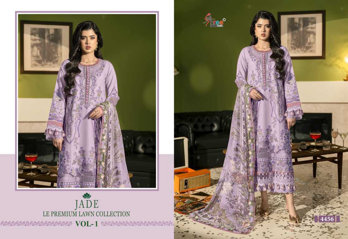Shree Fabs Jade Le Premium Lawn Collection Vol 1 Chiffon Cotton Salwar Suit Catalog 6 Pcs (6) Shree Fabs Jade Le Premium Lawn Collection Vol 1 Chiffon Cotton Salwar Suit Catalog 6 Pcs - Image 7