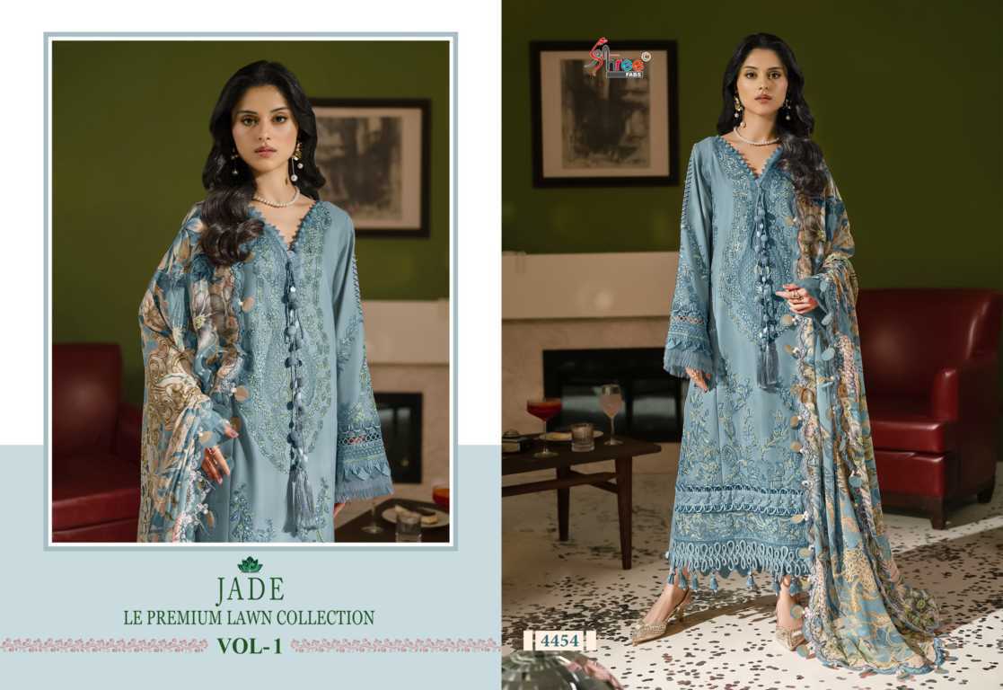 Shree Fabs Jade Le Premium Lawn Collection Vol 1 Chiffon Cotton Salwar Suit Catalog 6 Pcs (7) Shree Fabs Jade Le Premium Lawn Collection Vol 1 Chiffon Cotton Salwar Suit Catalog 6 Pcs - Image 8