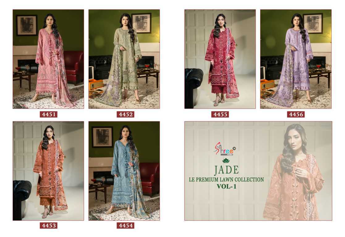 Shree Fabs Jade Le Premium Lawn Collection Vol 1 Chiffon Cotton Salwar Suit Catalog 6 Pcs (8) Shree Fabs Jade Le Premium Lawn Collection Vol 1 Chiffon Cotton Salwar Suit Catalog 6 Pcs - Image 9
