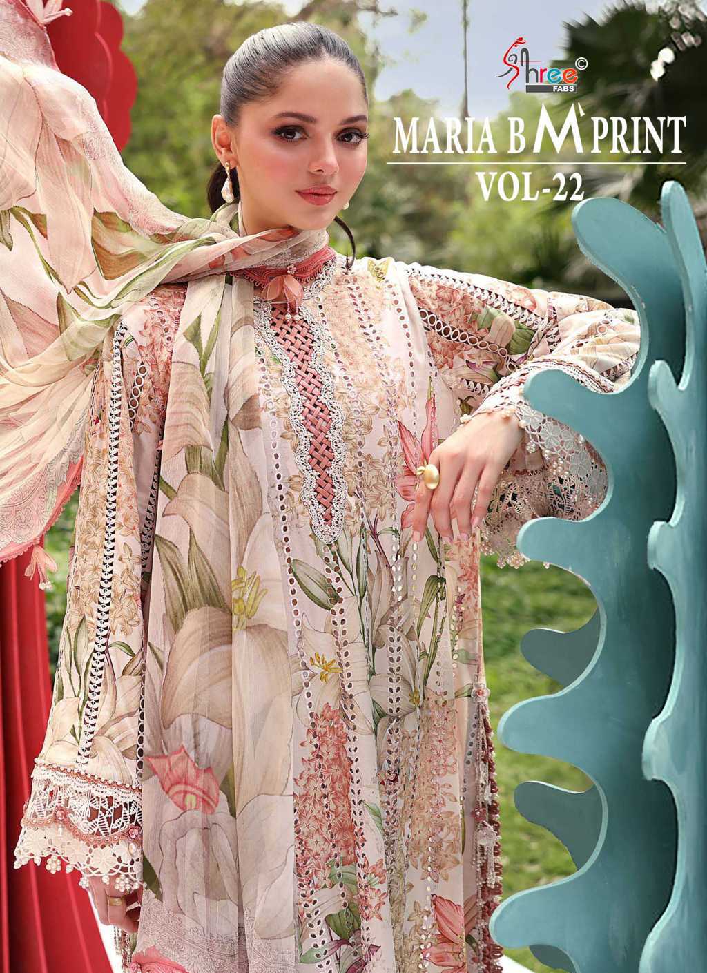 Shree Fabs Maria B M Print Vol 22 Chiffon Cotton Salwar Suit Catalog 6 Pcs (3) Shree Fabs Maria B M Print Vol 22 Chiffon Cotton Salwar Suit Catalog 6 Pcs - Image 4