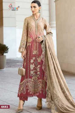 Shree Fabs Mariya B Premium Embroidered Vol 2 Chiffon Cotton Salwar Suit Catalog 4 Pcs