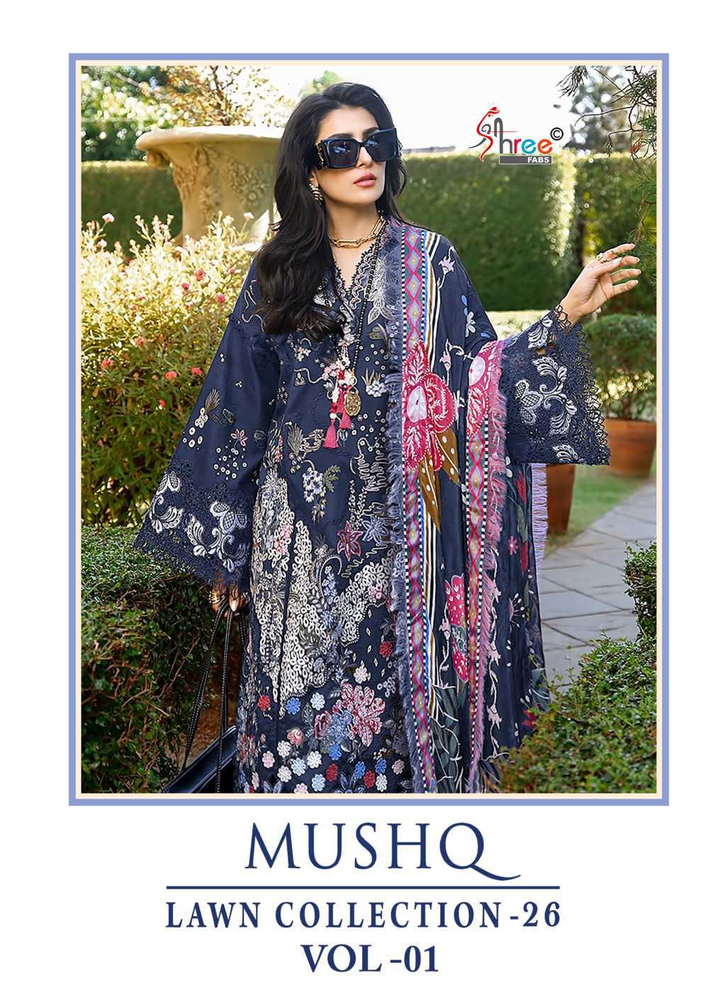 Shree Fabs Mushq Lawn Collection 26 Vol 1 Chiffon Cotton Salwar Suit Catalog 6 Pcs (1) Shree Fabs Mushq Lawn Collection 26 Vol 1 Chiffon Cotton Salwar Suit Catalog 6 Pcs - Image 2
