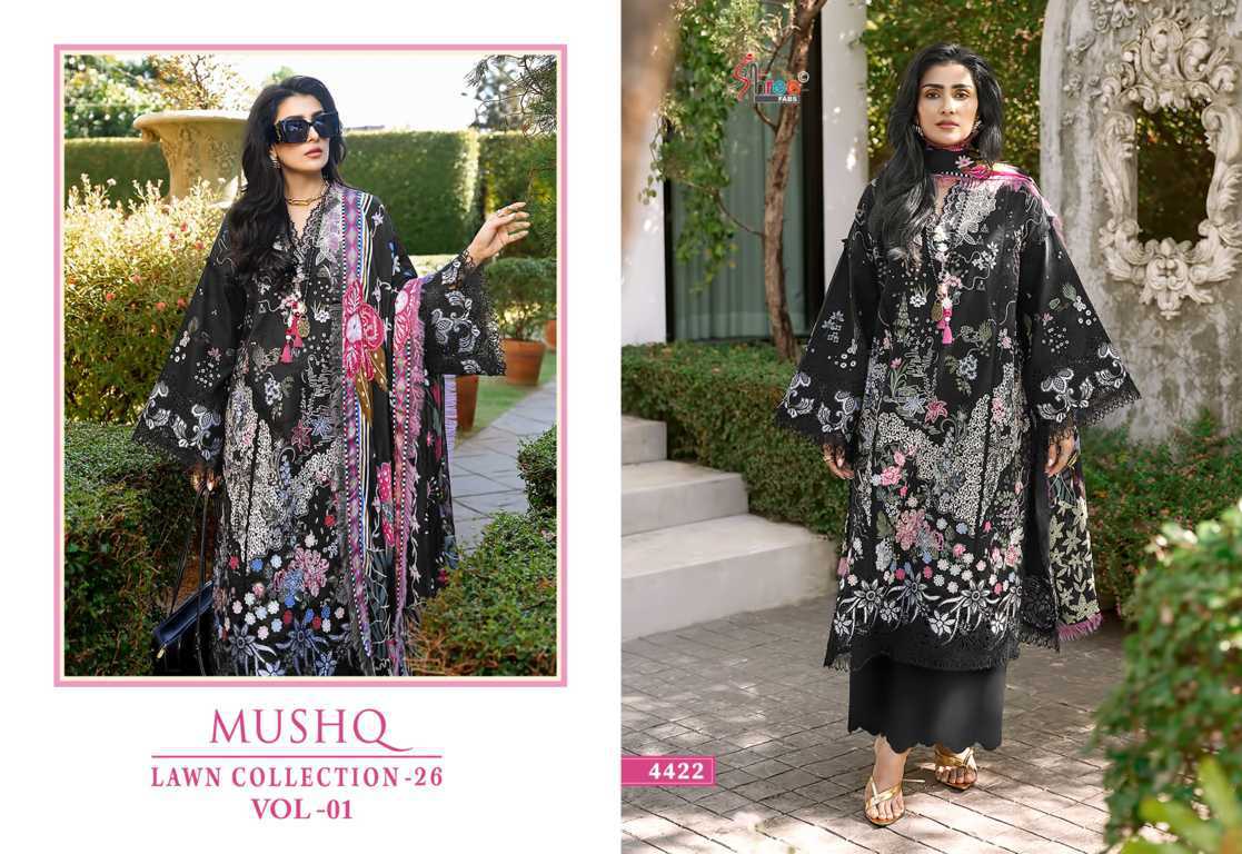 Shree Fabs Mushq Lawn Collection 26 Vol 1 Chiffon Cotton Salwar Suit Catalog 6 Pcs (2) Shree Fabs Mushq Lawn Collection 26 Vol 1 Chiffon Cotton Salwar Suit Catalog 6 Pcs - Image 3