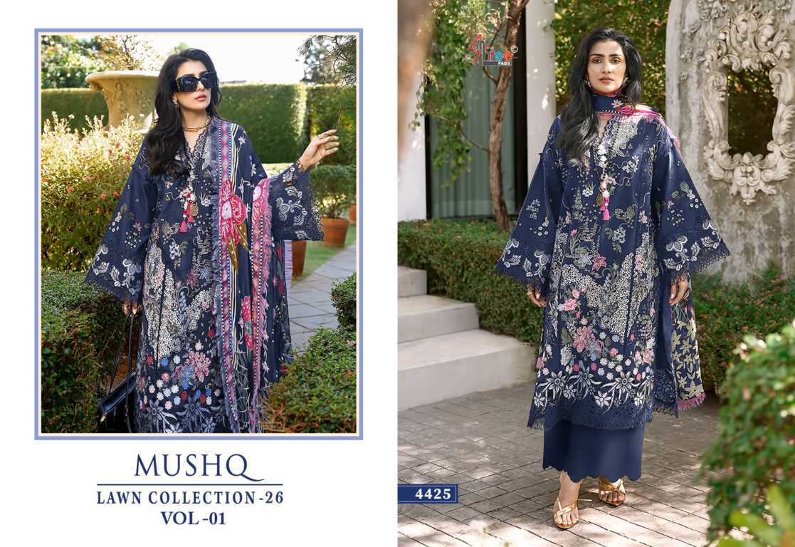 Shree Fabs Mushq Lawn Collection 26 Vol 1 Chiffon Cotton Salwar Suit Catalog 6 Pcs (5) Shree Fabs Mushq Lawn Collection 26 Vol 1 Chiffon Cotton Salwar Suit Catalog 6 Pcs - Image 6