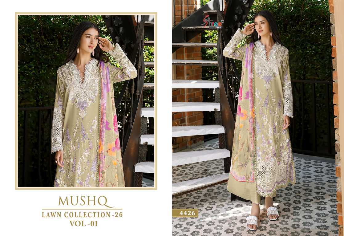 Shree Fabs Mushq Lawn Collection 26 Vol 1 Chiffon Cotton Salwar Suit Catalog 6 Pcs (7) Shree Fabs Mushq Lawn Collection 26 Vol 1 Chiffon Cotton Salwar Suit Catalog 6 Pcs - Image 8