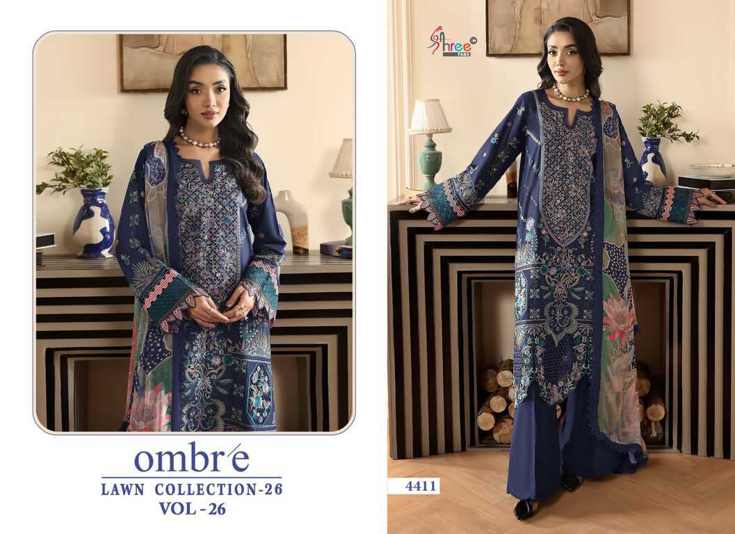 Shree Fabs Ombre Lawn Collection 26 Vol 26 Chiffon Cotton Salwar Suit Catalog 6 Pcs (3) Shree Fabs Ombre Lawn Collection 26 Vol 26 Chiffon Cotton Salwar Suit Catalog 6 Pcs - Image 4