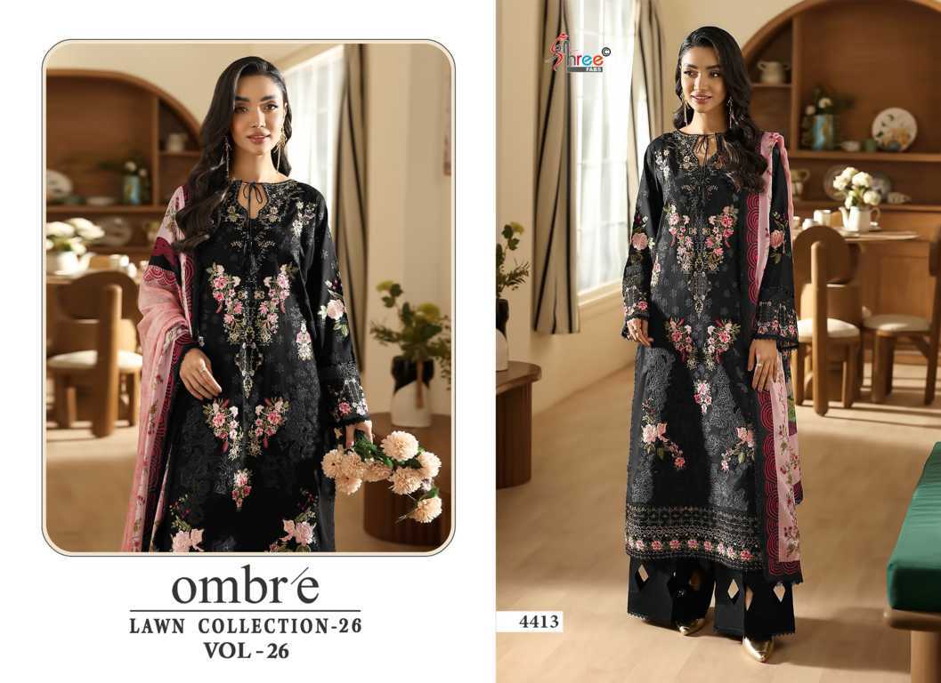Shree Fabs Ombre Lawn Collection 26 Vol 26 Chiffon Cotton Salwar Suit Catalog 6 Pcs (4) Shree Fabs Ombre Lawn Collection 26 Vol 26 Chiffon Cotton Salwar Suit Catalog 6 Pcs - Image 5