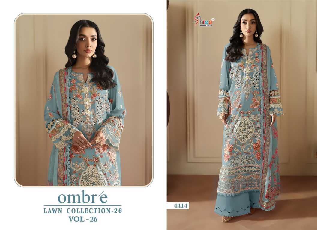 Shree Fabs Ombre Lawn Collection 26 Vol 26 Chiffon Cotton Salwar Suit Catalog 6 Pcs (5) Shree Fabs Ombre Lawn Collection 26 Vol 26 Chiffon Cotton Salwar Suit Catalog 6 Pcs - Image 6