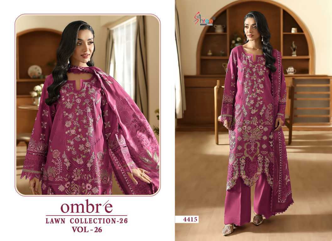 Shree Fabs Ombre Lawn Collection 26 Vol 26 Chiffon Cotton Salwar Suit Catalog 6 Pcs (6) Shree Fabs Ombre Lawn Collection 26 Vol 26 Chiffon Cotton Salwar Suit Catalog 6 Pcs - Image 7