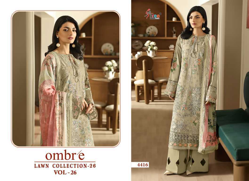 Shree Fabs Ombre Lawn Collection 26 Vol 26 Chiffon Cotton Salwar Suit Catalog 6 Pcs (7) Shree Fabs Ombre Lawn Collection 26 Vol 26 Chiffon Cotton Salwar Suit Catalog 6 Pcs - Image 8