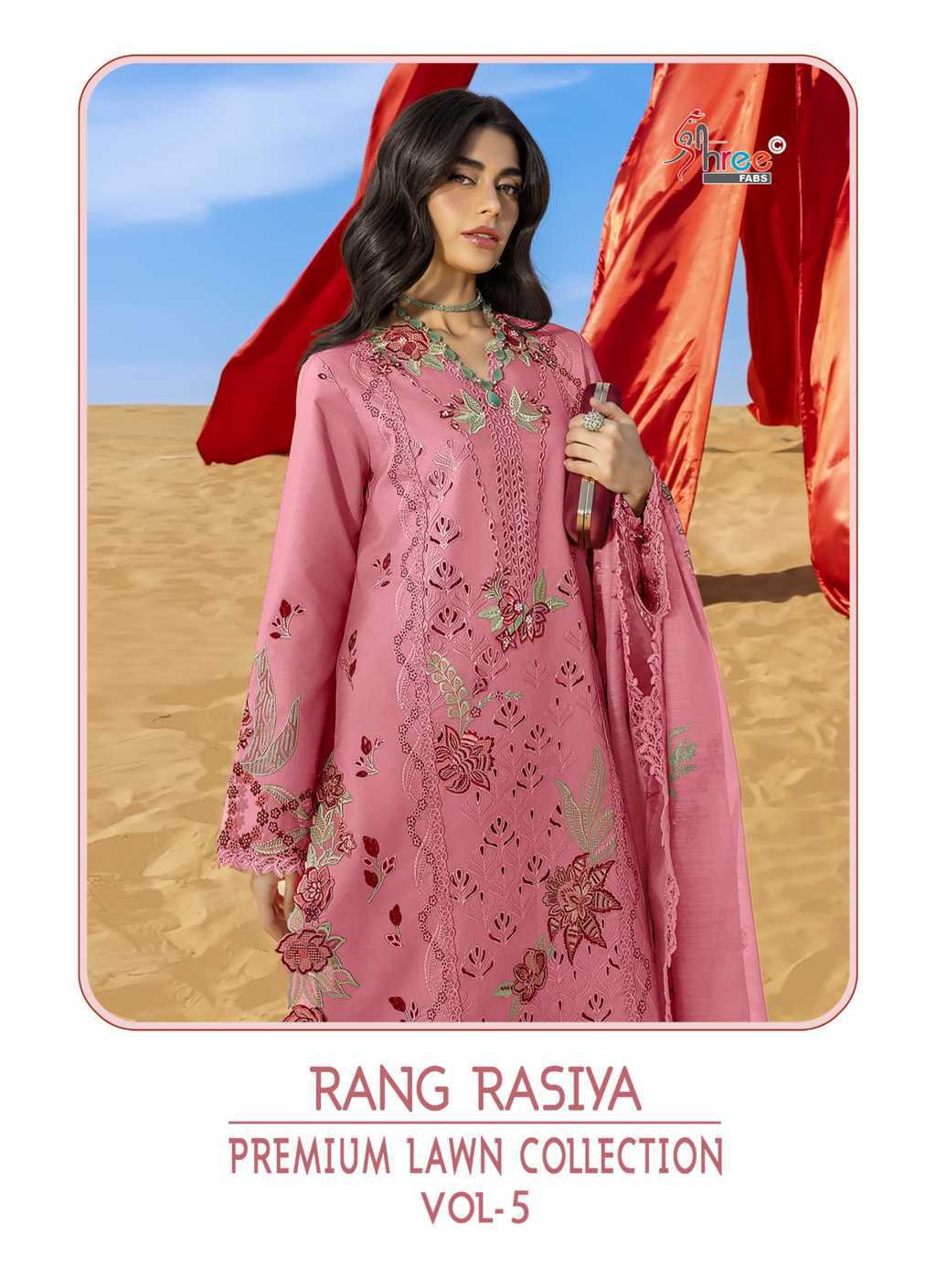 Shree Fabs Rang Rasiya Premium Lawn Collection Vol 5 Chiffon Cotton Salwar Suit Catalog 6 Pcs (3) Shree Fabs Rang Rasiya Premium Lawn Collection Vol 5 Chiffon Cotton Salwar Suit Catalog 6 Pcs - Image 4