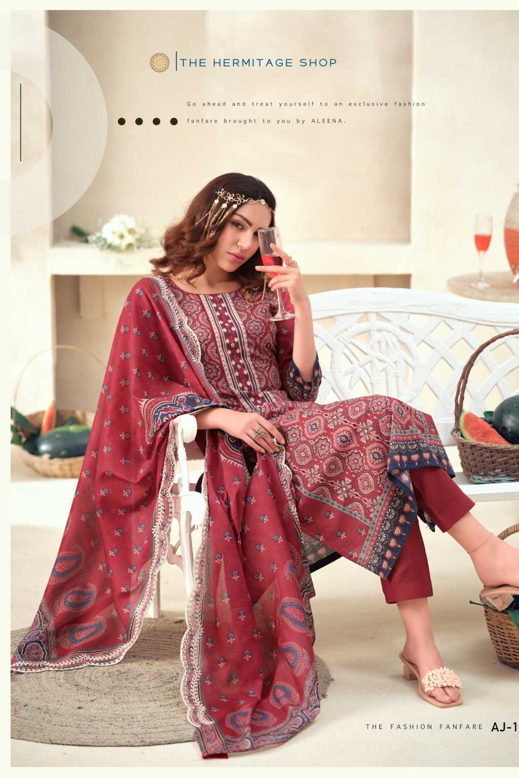 The Heritage Shop Ajrakh Vol 1 Cotton Salwar Suit Catalog 4 Pcs (10) The Heritage Shop Ajrakh Vol 1 Cotton Salwar Suit Catalog 4 Pcs - Image 11