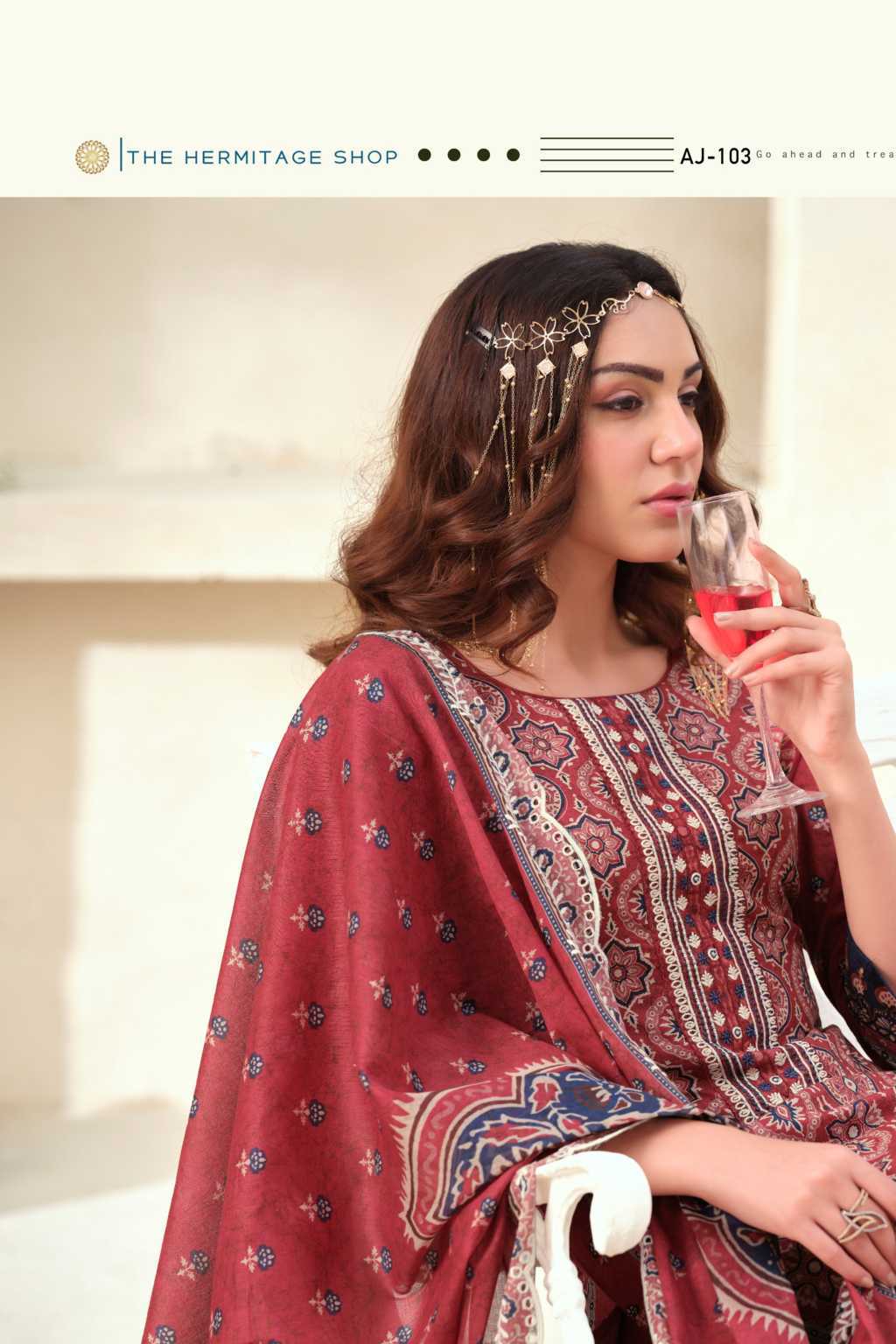 The Heritage Shop Ajrakh Vol 1 Cotton Salwar Suit Catalog 4 Pcs (12) The Heritage Shop Ajrakh Vol 1 Cotton Salwar Suit Catalog 4 Pcs - Image 13