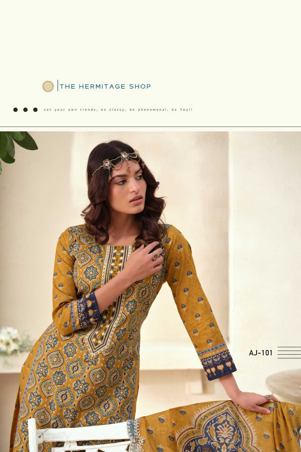 The Heritage Shop Ajrakh Vol 1 Cotton Salwar Suit Catalog 4 Pcs (2) The Heritage Shop Ajrakh Vol 1 Cotton Salwar Suit Catalog 4 Pcs - Image 3