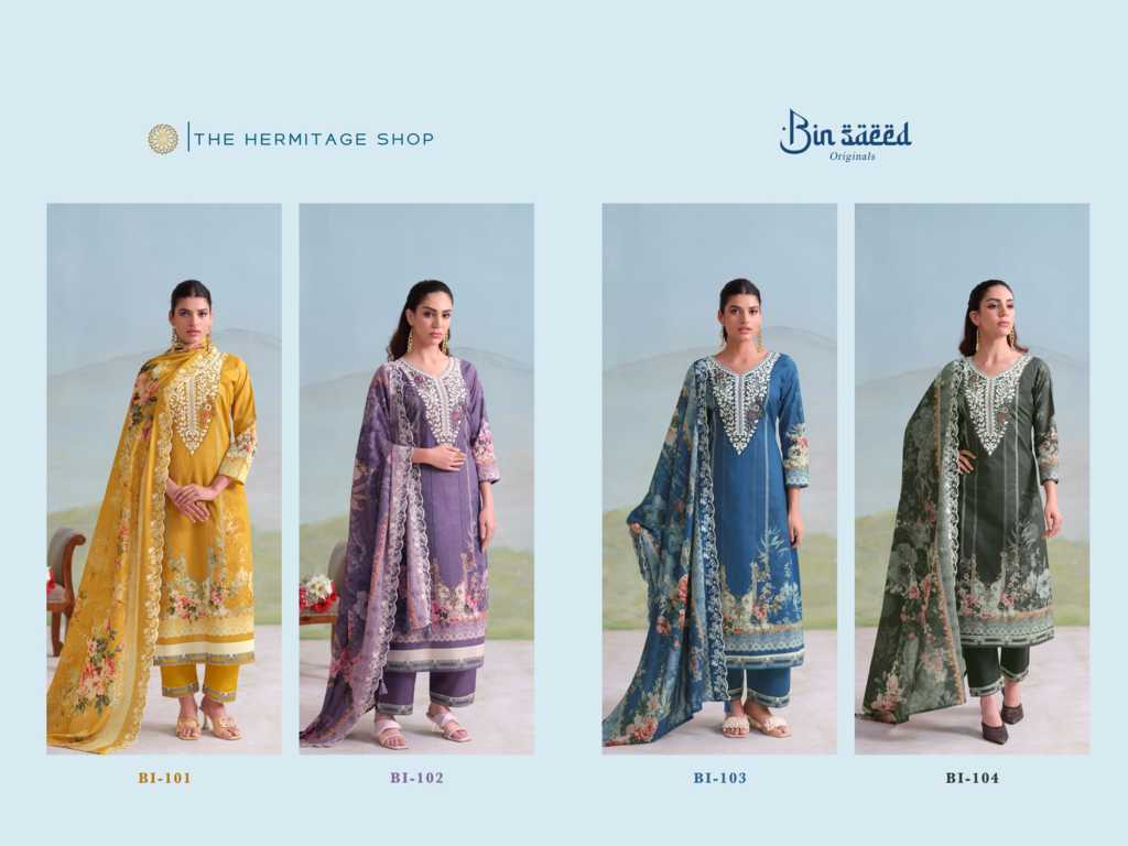 The Heritage Shop Binsaeed Cotton Salwar Suit Catalog 4 Pcs - Image 13