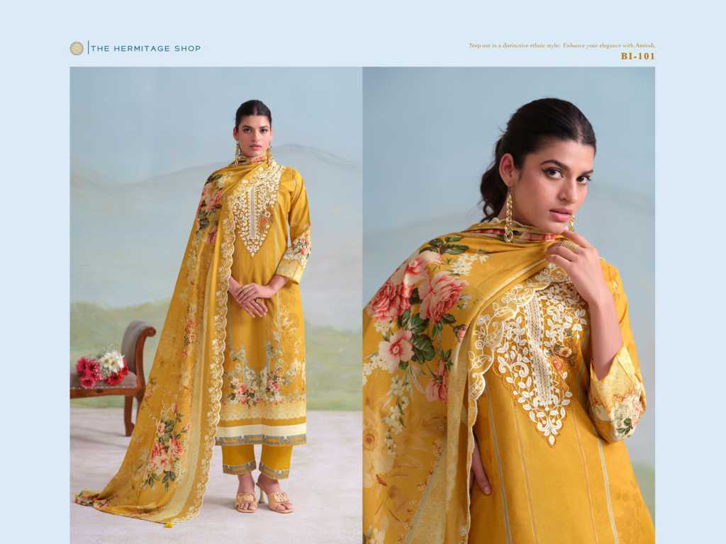 The Heritage Shop Binsaeed Cotton Salwar Suit Catalog 4 Pcs - Image 3