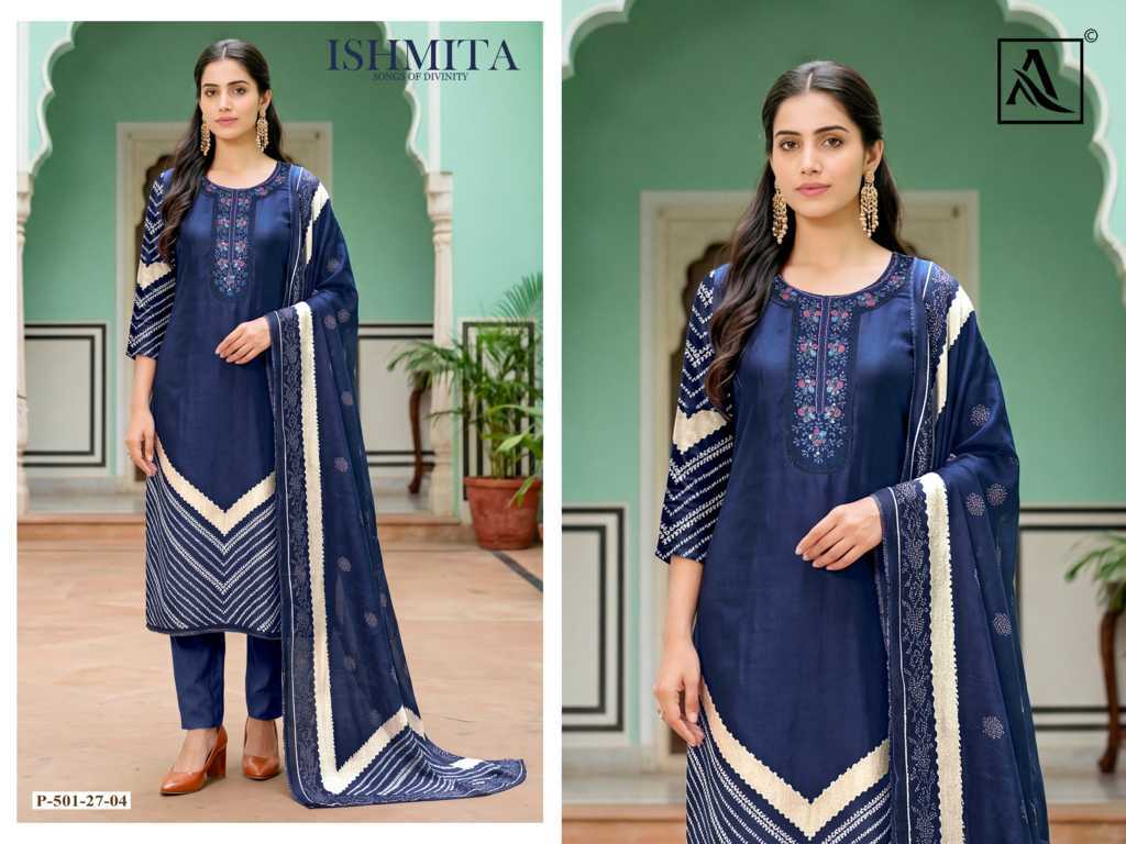 Alok Ishmita Viscose Salwar Suit Catalog 4 Pcs (3) Alok Ishmita Viscose Salwar Suit Catalog 4 Pcs - Image 4