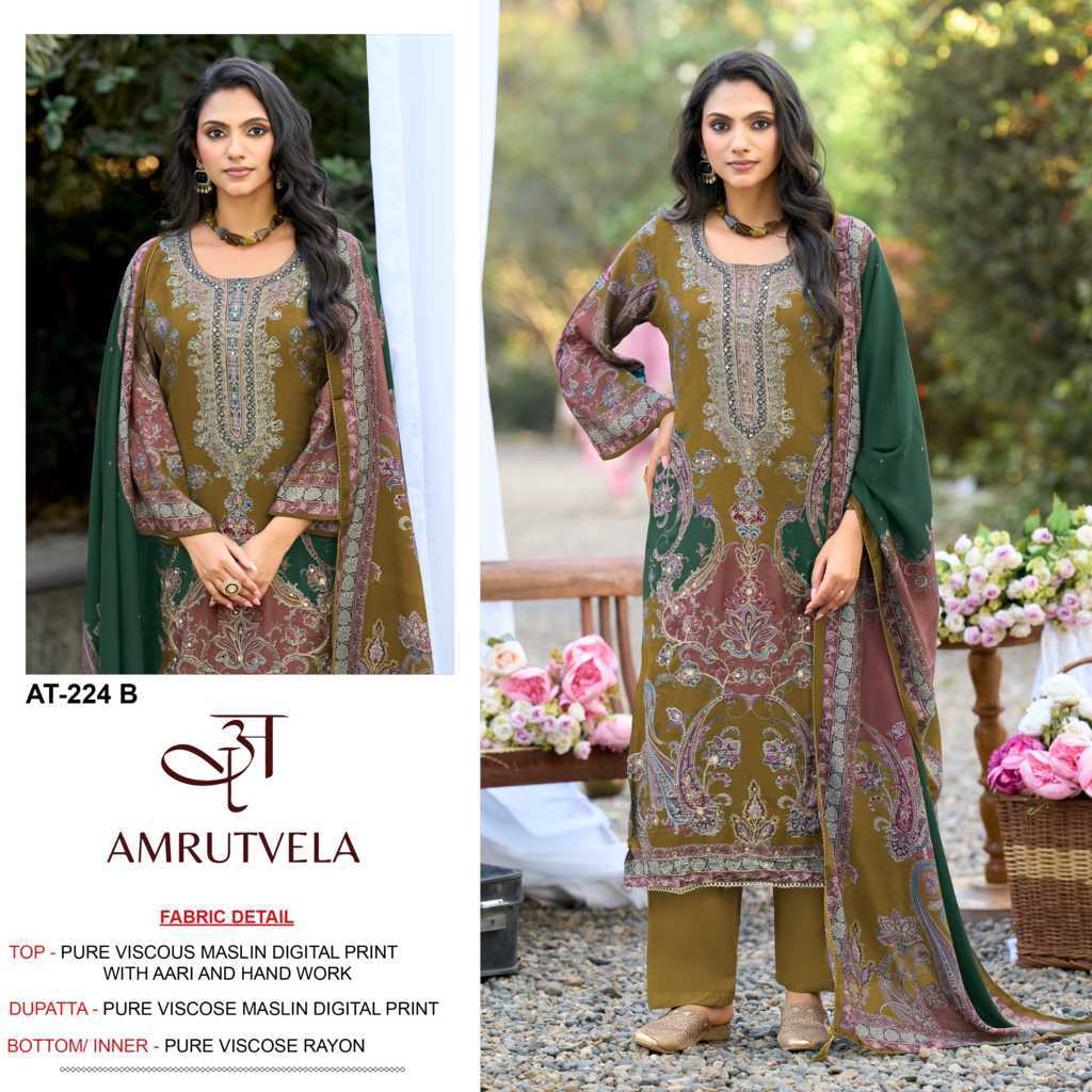 Amrutvela AT 224 A-D Viscose Salwar Suit Catalog 4 Pcs (1) Amrutvela AT 224 A-D Viscose Salwar Suit Catalog 4 Pcs - Image 2
