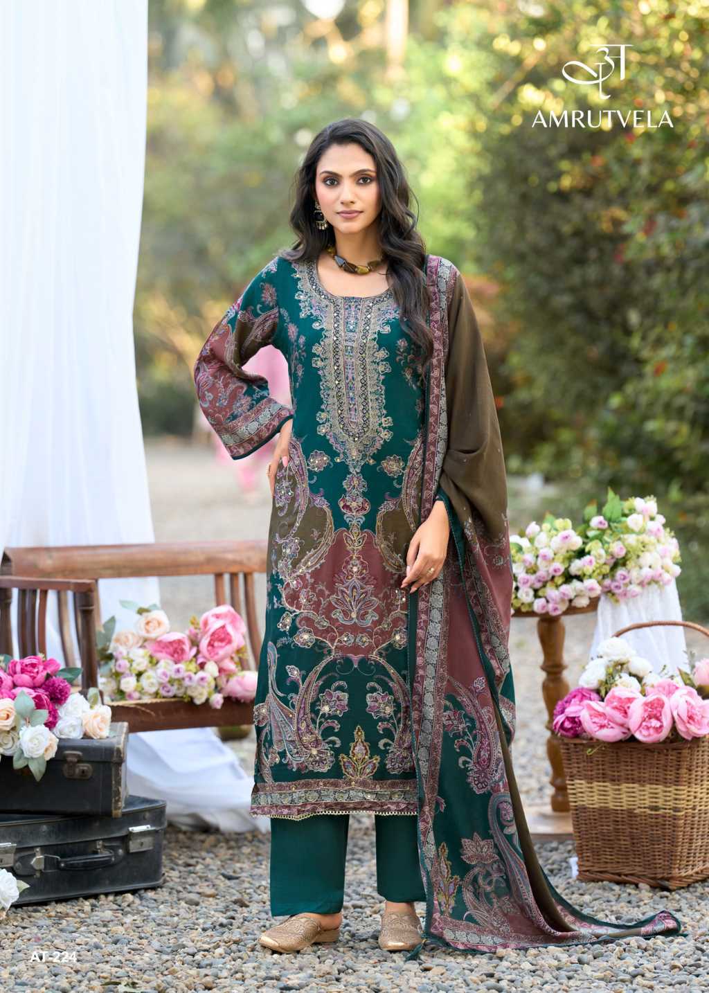 Amrutvela AT 224 A-D Viscose Salwar Suit Catalog 4 Pcs (4) Amrutvela AT 224 A-D Viscose Salwar Suit Catalog 4 Pcs - Image 5