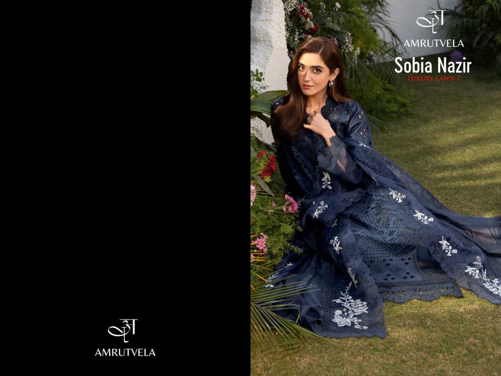 Amrutvela Sobia Nazir Luxury Lawn Vol 1 Cotton Salwar Suit Catalog 6 Pcs (5) Amrutvela Sobia Nazir Luxury Lawn Vol 1 Cotton Salwar Suit Catalog 6 Pcs - Image 6