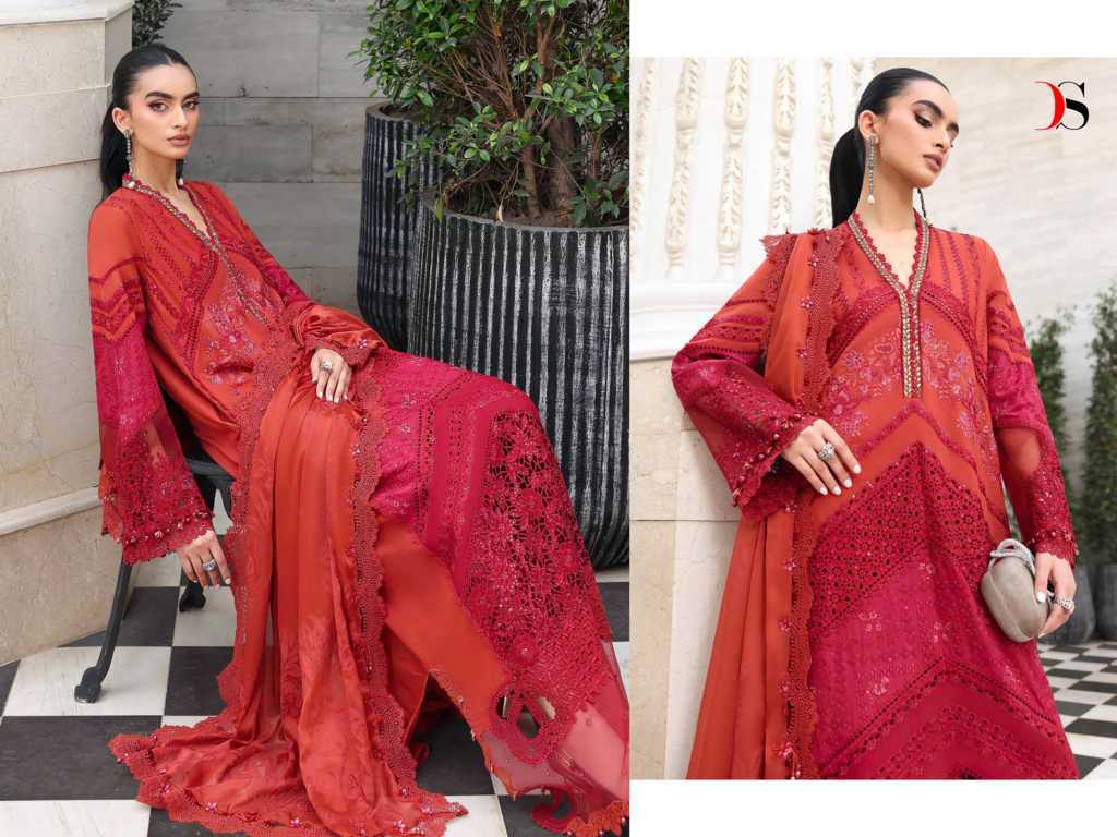 Deepsy Maria B Premium Embroidered Vol 5 Chiffon Cotton Salwar Suit Catalog 6 Pcs (10) Deepsy Maria B Premium Embroidered Vol 5 Chiffon Cotton Salwar Suit Catalog 6 Pcs - Image 11