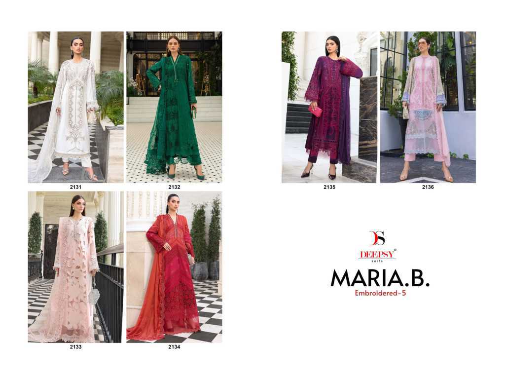 Deepsy Maria B Premium Embroidered Vol 5 Chiffon Cotton Salwar Suit Catalog 6 Pcs (14) Deepsy Maria B Premium Embroidered Vol 5 Chiffon Cotton Salwar Suit Catalog 6 Pcs - Image 15