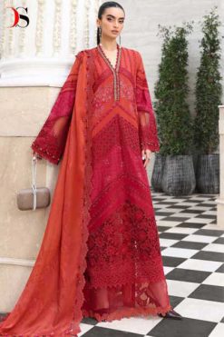 Deepsy Maria B Premium Embroidered Vol 5 Chiffon Cotton Salwar Suit Catalog 6 Pcs