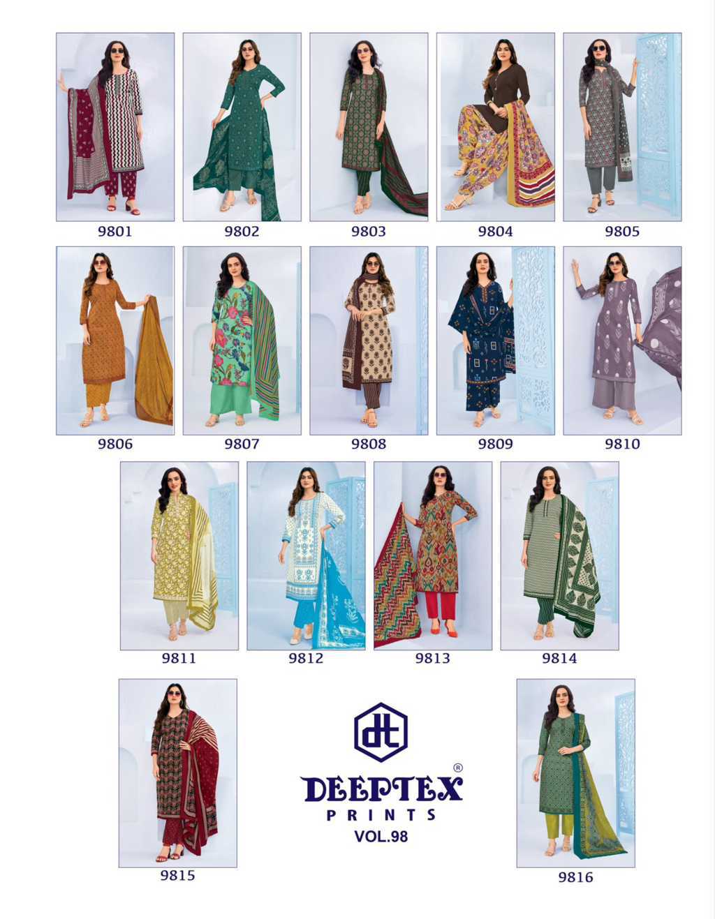 Deeptex Miss India Vol 98 Cotton Salwar Suit Catalog 16 Pcs (12) Deeptex Miss India Vol 98 Cotton Salwar Suit Catalog 16 Pcs - Image 13