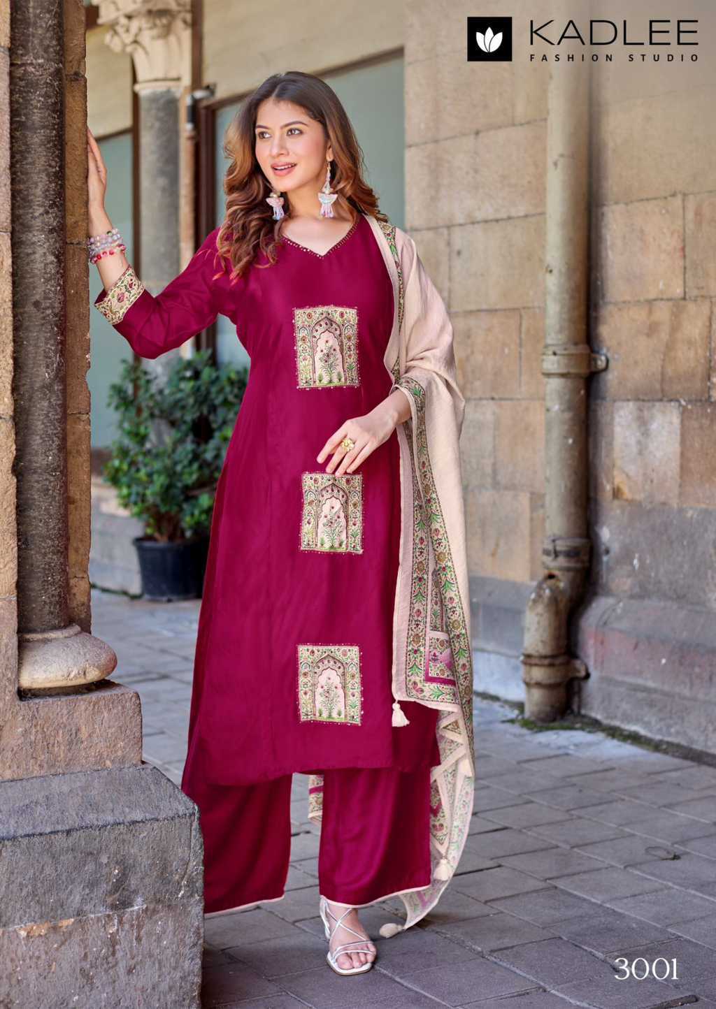 Kadlee Royal Queen Silk Kurti with Dupatta Bottom Catalog 4 Pcs (2) Kadlee Royal Queen Silk Kurti with Dupatta Bottom Catalog 4 Pcs - Image 3
