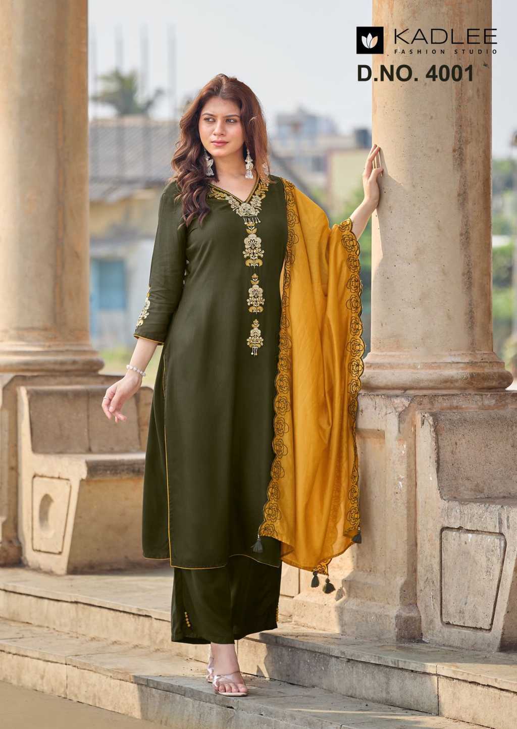 Kadlee Sangini Rayon Kurti with Dupatta Bottom Catalog 6 Pcs (2) Kadlee Sangini Rayon Kurti with Dupatta Bottom Catalog 6 Pcs - Image 3