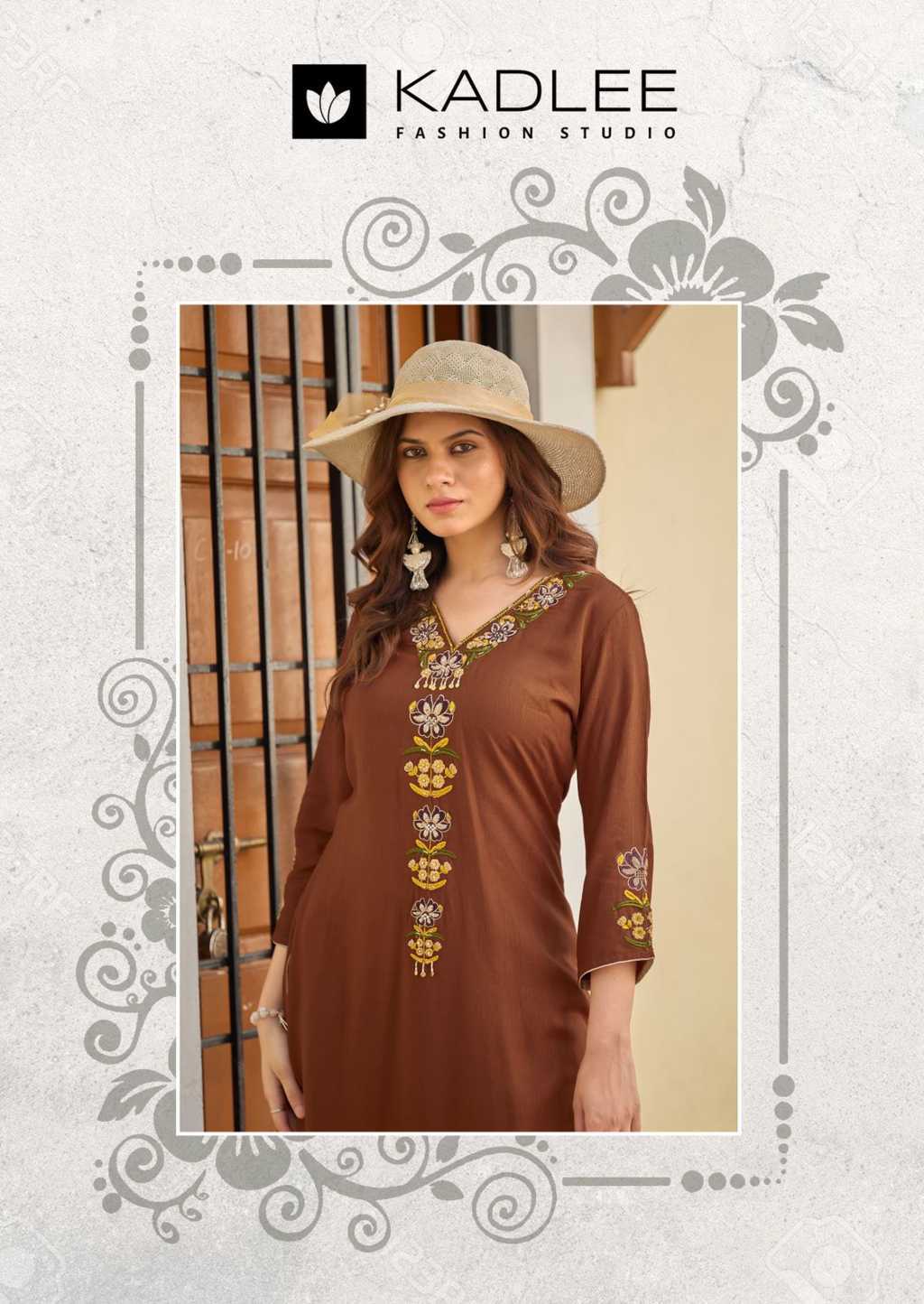 Kadlee Sangini Rayon Kurti with Dupatta Bottom Catalog 6 Pcs (3) Kadlee Sangini Rayon Kurti with Dupatta Bottom Catalog 6 Pcs - Image 4